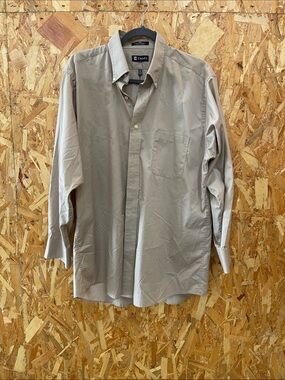 Chaps Men's Long Sleeve Button-Up Shirt in Beige